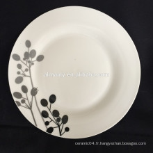 assiette en céramique chinoise, assiette en porcelaine de linyi, assiette en porcelaine blanche